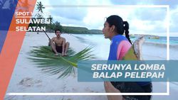 Menikmati Keceriaan Balap Pelepah Pohon Kelapa Bersama Warga di Pantai Bara, Sulawesi Selatan  