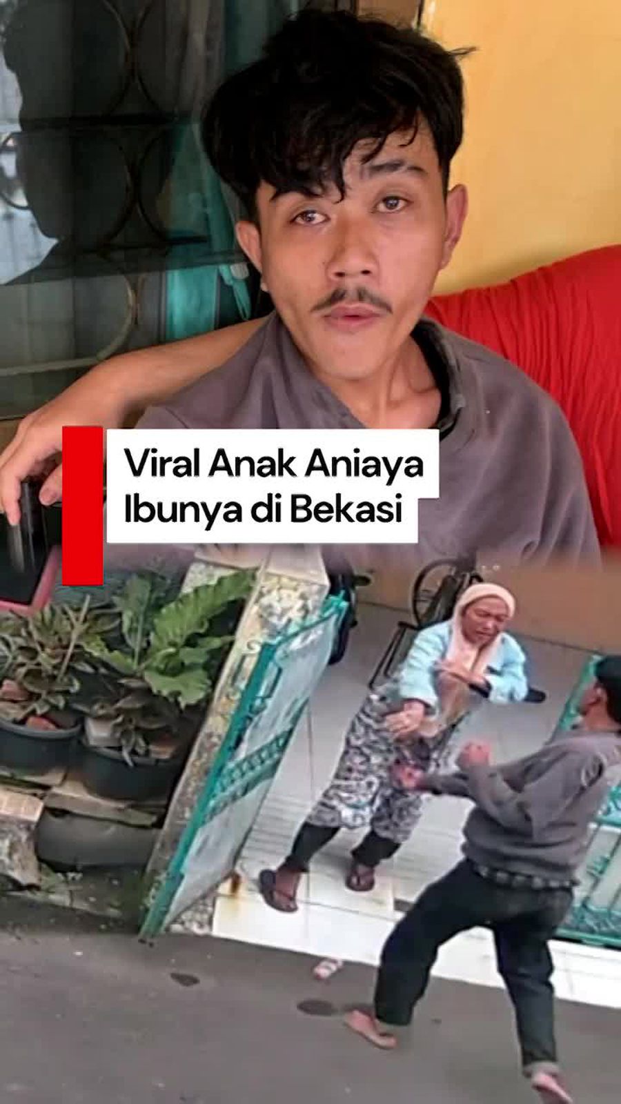 Video: Tampang Anak yang Viral Tendang-Pukul Ibunya di Bekasi