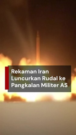 Video: Detik-detik Iran Luncurkan Rudal Serang Pangkalan Militer AS di Qatar
