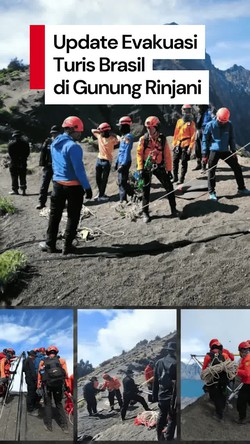 Video Basarnas: Tim Belum Bisa Menjangkau Turis Brasil di Rinjani