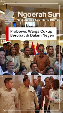 Video Resmikan RS Ngoerah Sun, Prabowo: Warga Cukup Berobat di Dalam Negeri
