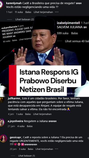 Video IG Prabowo Diserbu Usai Turis Brasil Jatuh di Rinjani, Ini Kata Istana
