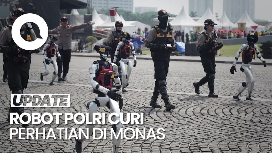 Video Aksi Robot Berompi Polri Curi Perhatian di Monas
