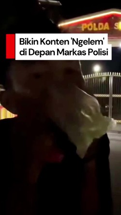 Video: Aksi Pria Ngelem di Depan Polda Sumut Demi Konten