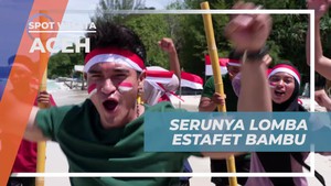 Menikmati Serunya Lomba Estafet Bambu dan Tawa Bahagia di Pantai Pasir Putih Aceh  