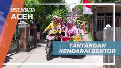 Menantang Keahlian Mengendarai Bentor saat Perayaan Kemerdekaan di Gampong Nusa Aceh  
