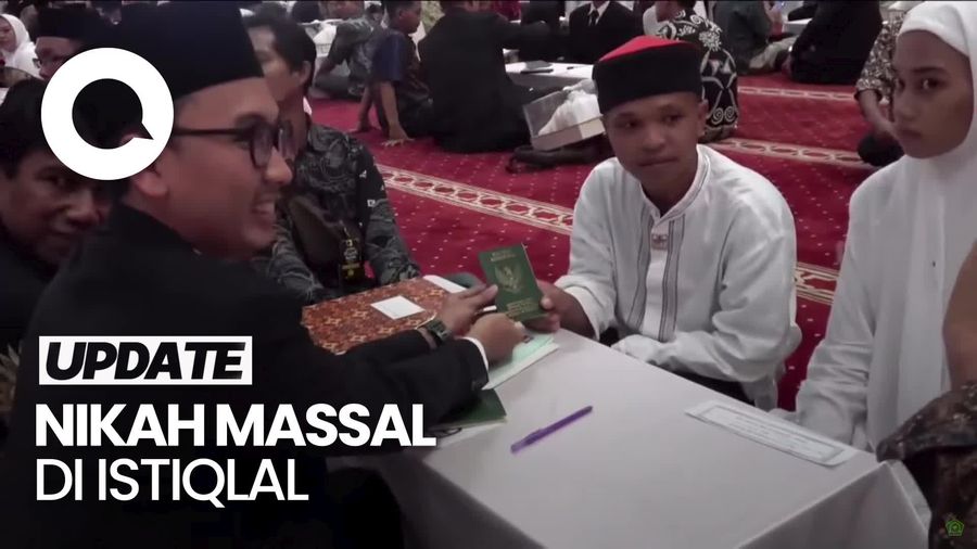 Video: Momen 100 Pasangan Pengantin Nikah Massal di Masjid Istiqlal