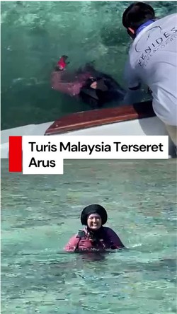 Video: Momen Evakuasi Turis Malaysia yang Terseret Arus di Perairan Komodo