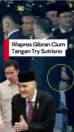 Video: Momen Gibran Cium Tangan Try Sutrisno di HUT Bhayangkara ke-79