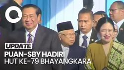 Video Senyum Puan dan SBY Saat Hadiri HUT ke-79 Bhayangkara di Monas
