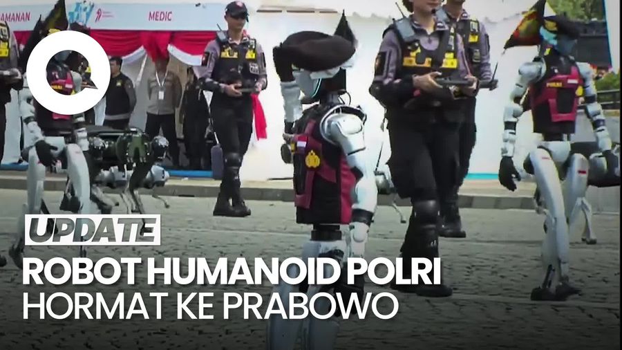 Video: Momen Prabowo Balas Hormat Robot Humanoid Polri