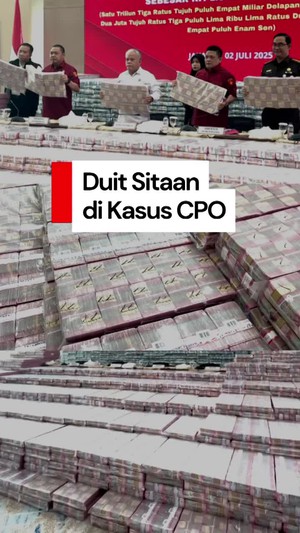 Video: Gunungan Duit Rp 1,3 T Sitaan Kasus Korupsi Minyak Goreng