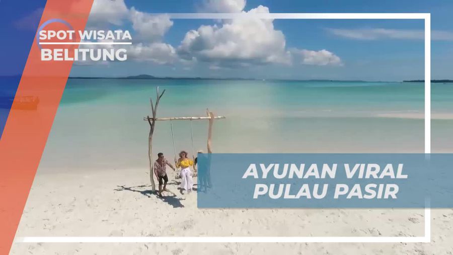 Bersantai di Pantai Pasir Belitung dengan Ayunan yang Menenangkan dan Nostalgia  
