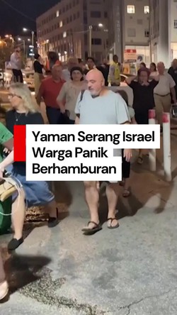  Video: Warga Israel Panik Berhamburan saat Sirene Meraung di Yerusalem