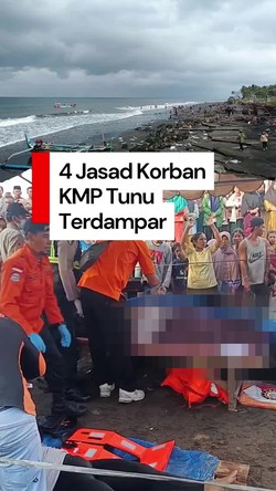 Video: 4 Korban KMP Tunu Pratama Ditemukan Tewas Terdampar di Pantai Bali