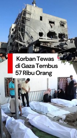 Video: Korban Tewas Akibat Serangan Israel di Gaza Tembus 57 Ribu Orang