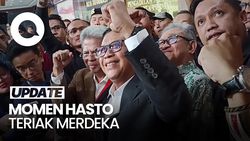 Video: Momen Hasto Kepalkan Tangan-Teriak Merdeka Usai Dituntut 7 Tahun Bui