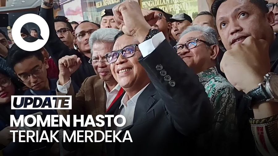 Video: Momen Hasto Kepalkan Tangan-Teriak Merdeka Usai Dituntut 7 Tahun Bui