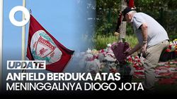 Video Anfield Berduka: Bendera Setengah Tiang-Karangan Bunga untuk Jota