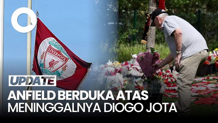 Video Anfield Berduka: Bendera Setengah Tiang-Karangan Bunga untuk Jota