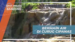 Bermain Air dan Balapan Floaties di Curug Cipanas, Bandung  