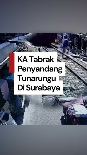 Video: Panjang Umur! Pria di Surabaya Selamat Seusai Tertemper Kereta Api