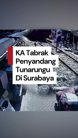 Video: Panjang Umur! Pria di Surabaya Selamat Seusai Tertemper Kereta Api