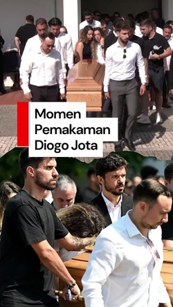 Video: Suasana Pemakaman Diogo Jota, Ruben Neves Angkat Peti Jenazah