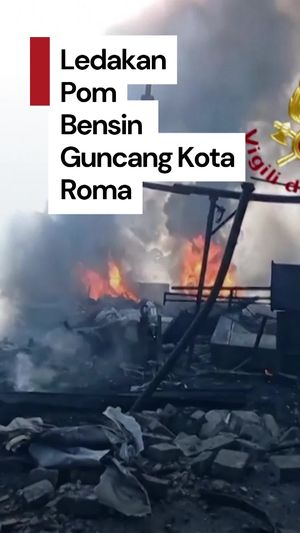 Video: Ledakan Pom Bensin di Roma Italia, 45 Orang Terluka