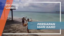Bersiap Memulai Perjalanan Kano di Pantai Lombok  