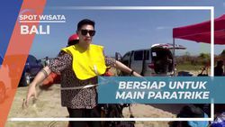 Bersiap Melakukan Serunya Main Paratrike di Pantai Mertasari, Bali  