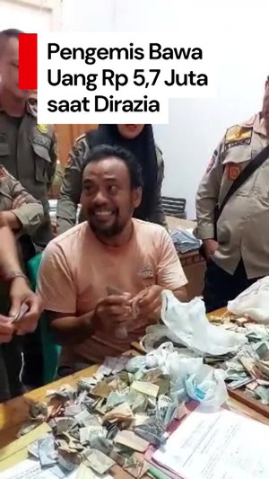 Video: Pengemis Bawa Uang Rp 5,7 Juta Saat Dirazia Satpol PP Gorontalo