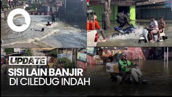 Video Banjir di Ciledug Indah: Bocil Berenang, Abang Ojol Tetap Antar Paket