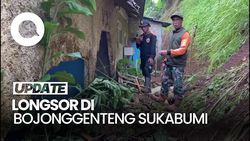 Video: Detik-detik Longsor Timbun Rumah Warga di Sukabumi, 1 Tewas 