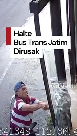 Video: Tampang Pelaku Perusakan Halte Trans Jatim di Sidoarjo