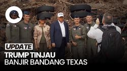 Video: Trump Mengaku Terkejut saat Tinjau Lokasi Banjir Bandang Texas
