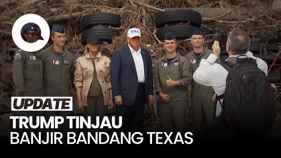 Video: Trump Mengaku Terkejut saat Tinjau Lokasi Banjir Bandang Texas