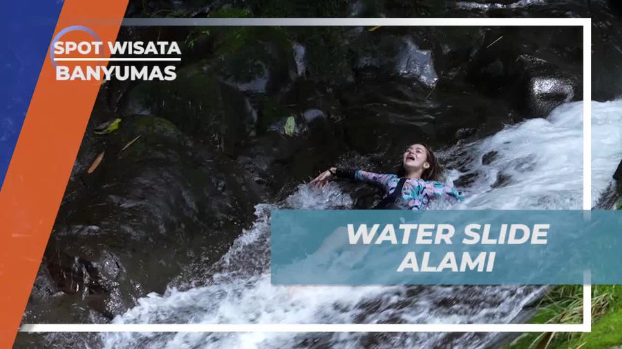 Meluncur di Water Slide Alami di Air Terjun Greenstone, Banyumas bersama Selebriti  
