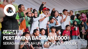 Pertamina bagikan 1.000 seragam sekolah untuk pengemudi ojek
