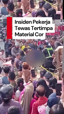 Video: Seorang Pekerja Tewas Tertimpa Material Cor di Kuningan 
