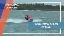 Bermain Jetski Seru di Laut Lampung dengan Ombak Tinggi  