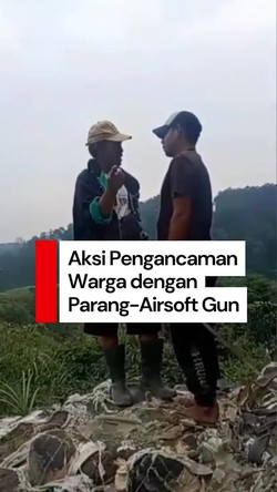 Video: Viral Pria Bawa Parang-Airsoft Gun Ribut dengan Warga di Bogor