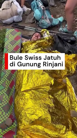 Video: Bule Swiss Jatuh di Gunung Rinjani, Patah Tulang-Luka di Kepala
