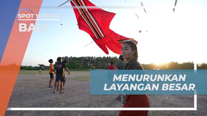 Menurunkan Layangan Besar Bebean di Bali untuk Mengakhiri Kegiatan yang Penuh Warna  