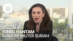 Video: Momen Serangan Udara Israel Buat Panik Pembawa Berita Syria TV