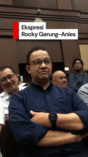 Video Ekspresi Anies-Rocky Gerung saat Hakim Sebut Tom Lembong Bersalah