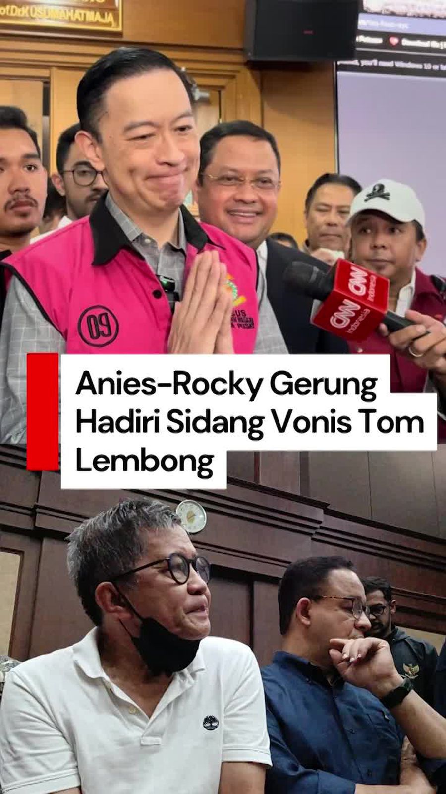 Video: Anies-Rocky Gerung Duduk Bareng di Sidang Vonis Tom Lembong