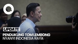 Video Pendukung Tom Lembong Nyanyi 'Indonesia Raya' Jelang Sidang Vonis
