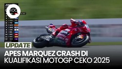 Video: Detik-detik Marquez Crash di Lap Akhir Kualifikasi MotoGP Ceko 2025