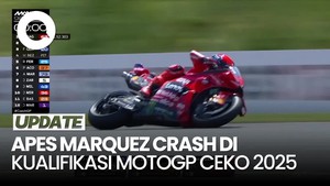 Video: Detik-detik Marquez Crash di Lap Akhir Kualifikasi MotoGP Ceko 2025